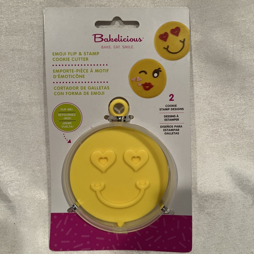 Bakelicious Emoji Flip and Stamp Cookie Cutter New